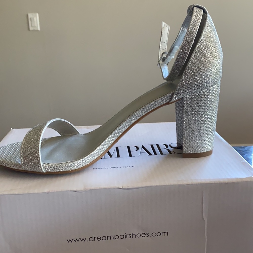 Silver Block Heels